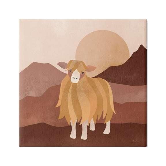 Stupell Industries Cattle Mountains Landscape Animals & Insects Painting Gallery Wrapped Canvas Art Print Wall Art, 24 x 24