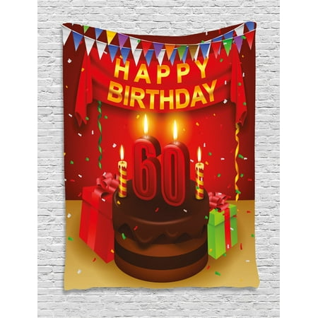 60th Birthday Decorations Tapestry Festive Party Theme Show
