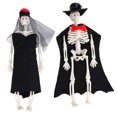 thumbnail image 1 of Decoración de Halloween XCF 2 piezas de calavera esqueleto fantasma negro, 1 of 3