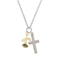 thumbnail image 2 of Delight Jewelry Goldtone Stemmed Rose Everlasting Love Engraved Cross Zoey Necklace, 28", 2 of 4