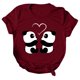 thumbnail image 1 of Camiseta estampada de manga corta con estampado de animales para mujer, cuello redondo, informal, suelta, blusas, camisas, túnicas Pompotops hkajfhjk462472, 1 of 1