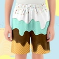 thumbnail image 4 of Gyexs Boys Drippy Shorts Summer Cute Preppy Shorts Youth Ice Cream Shorts Casual Elastic Waist Shorts Outdoor Clothing 2-14Y (White, 5-6 Years), 4 of 4