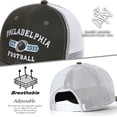 thumbnail image 5 of Football Embroidered Trucker Hat for Fans Gifts, Adjustable Snapback Cap Dad Hat Baseball Cap for Men Women, 5 of 7