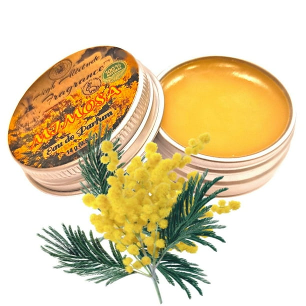 Perfume Mimosa - Eau De Parfum - Bálsamo sólido - Aceites esenciales naturales Fragancia de aromaterapia (Mimosa Sweet Cassie Neroli Ylang Narcissus Tuberose) Tamaño de viaje Seminario Fiesta Favores
