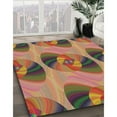 thumbnail image 3 of Ahgly Company Machine Washable Indoor Square Transitional Brown Red Area Rugs, 4' Square, 3 of 7