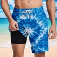 thumbnail image 5 of Miqool Men's 2 in 1 Swim Trunks with Compression Liner, Quick Dry Beach Shorts with Pockets, Summer Hawaiian Print Bathing Suit for Swimming Surfing, 5 of 9