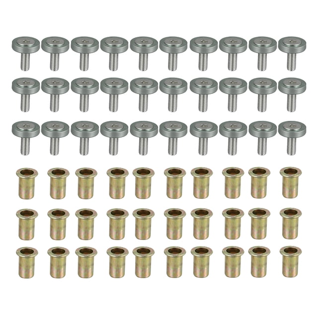 Kit de Sujetadores de Guardabarros Parachoques de Titanio 30uds Unique Bargains