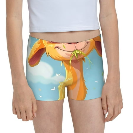 Pofeuu Happy Goat In Meadow Print Soft Cotton Girls Boyshort panties Toddler Underwear-Small