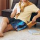 thumbnail image 5 of Balery Cool Blue Light Wolf Pantalones cortos de pijama de punto de algodón para hombre con cinturilla y bolsillos-Medium, 5 of 6