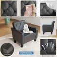 thumbnail image 5 of LAZZO Mid-Century Modern Accent Chair, Comfy Tufted Armchair for Living Room and Office, Black, 5 of 8