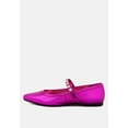 thumbnail image 4 of ALVERNO Metallic Diamante Mary Jane Leather Flats In Fuchsia, 4 of 6