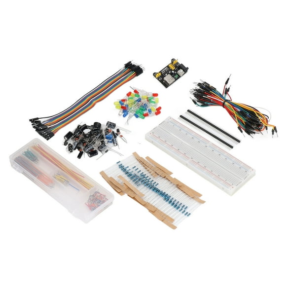 "Comprehensive Electronics Starter Kit with 830-Point Breadboard, Power Module, and 400+ Components for R3, STM32, and Raspberry Pi Projects"