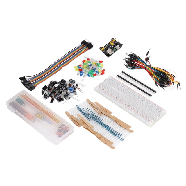 Comprehensive Electronics Starter Kit with 830-Point Breadboard, Power Module, and 400+ Components for R3, STM32, and Raspberry Pi Projects