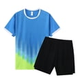 thumbnail image 2 of Hessimy Boys Sport Outfit Summer Clothing Sets Casual Short Sleeve Shirts Round Neck T Shirts Shorts Sets,Jogging Football Tracksuit 3-4 Years, 2 of 5
