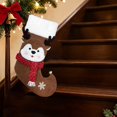 thumbnail image 6 of Desaam Reindeer Christmas Stocking, Red Scarf, Plush Cuff, Mantel Decor, Single, 11.8 Inch, 6 of 8