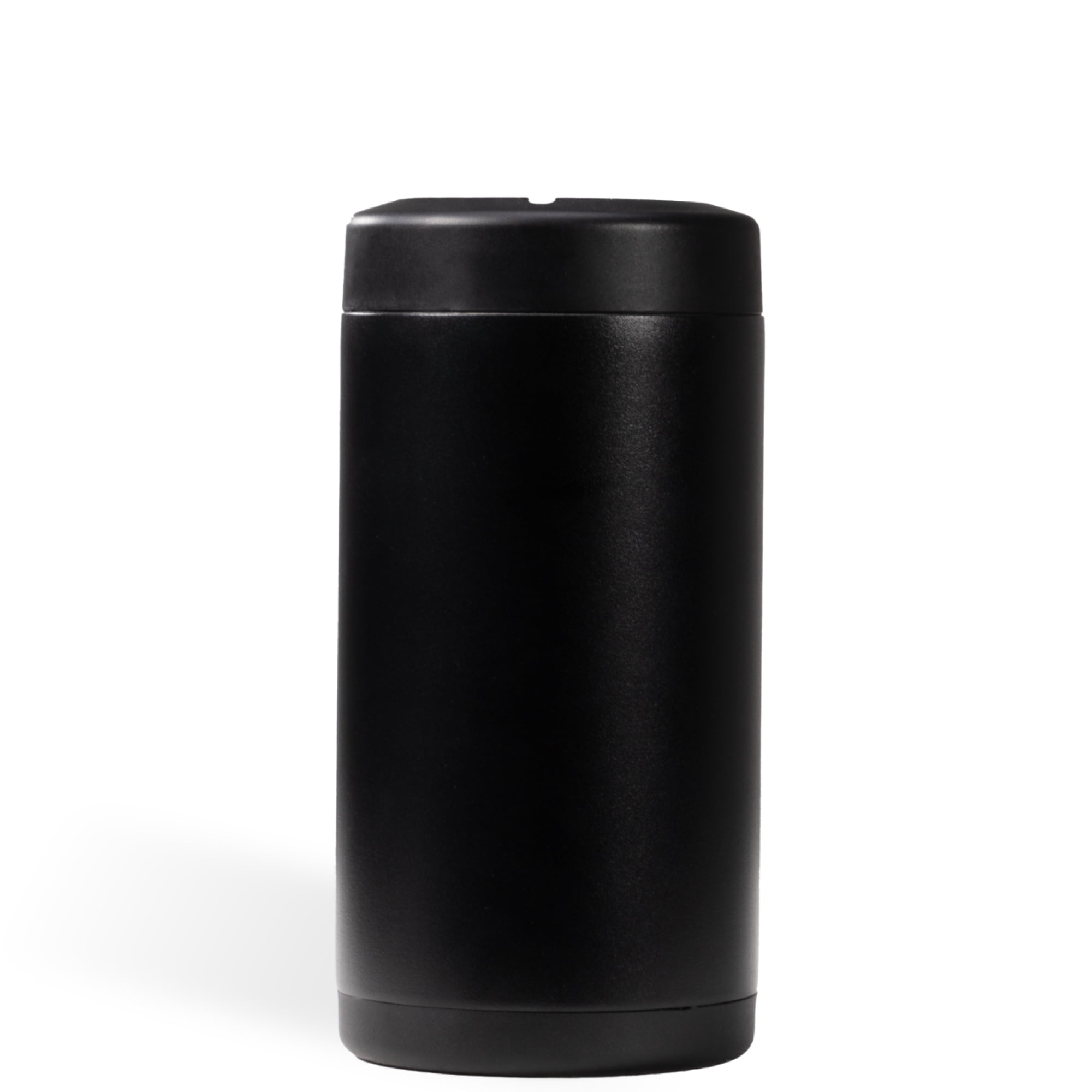 HydroJug Can Cooler - Standard 2-in-1 Insulated Can Cooler Cup 16oz - Stainless Steel, Non-Slip Rubber Base, Screw-Top Lid - Black