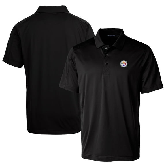 Men's Cutter & Buck Black Pittsburgh Steelers Prospect Textured Stretch Big & Tall Polo