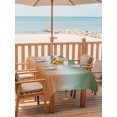 thumbnail image 2 of Outdoor Tablecloth with Umbrella Hole for Patio/Picnic/Party/Camping, Sage Green Orange Ombre Waterproof Table Cloth Rectangle Table Cover Washable, Contemporary Abstract Gradient (60"x 102"), 2 of 8
