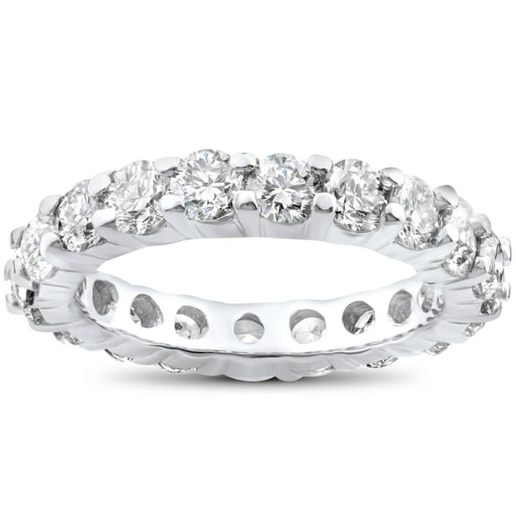 Pompeii 4 ct Diamond Eternity Wedding Ring 14K White Gold (I-J,I2-I3)