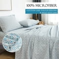 thumbnail image 4 of King Size Bed Sheets Set PC Soft Cooling Thread Count Microfiber Printed Sheet Deep Pocket Breathes Better Machine Washable Tropical Palm Tree Fronds Patterned Double, 4 of 8