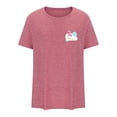 thumbnail image 4 of WREESH Womens Pink Ribbon Solid T-Shirts Breast Cancer Awareness Shirt Casual Short Sleeve Round Neck Tops Slim Fit Workout Blouses Pink B, 4 of 4
