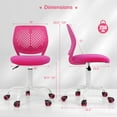 thumbnail image 3 of Costway Kids Desk Chair Ergonomic Swivel Children Mesh Study Height Adjustable Rose, 3 of 7