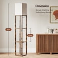 thumbnail image 2 of SUNMORY 63'' Floor Lamp with Shelves, LED Standing Lamp 1000 LUmens, Shelf Floor Lamp for Living room, Morden Lamp for Bedroom, Lamp with Storage Dustproof, UL Certified, Brown, 2 of 21
