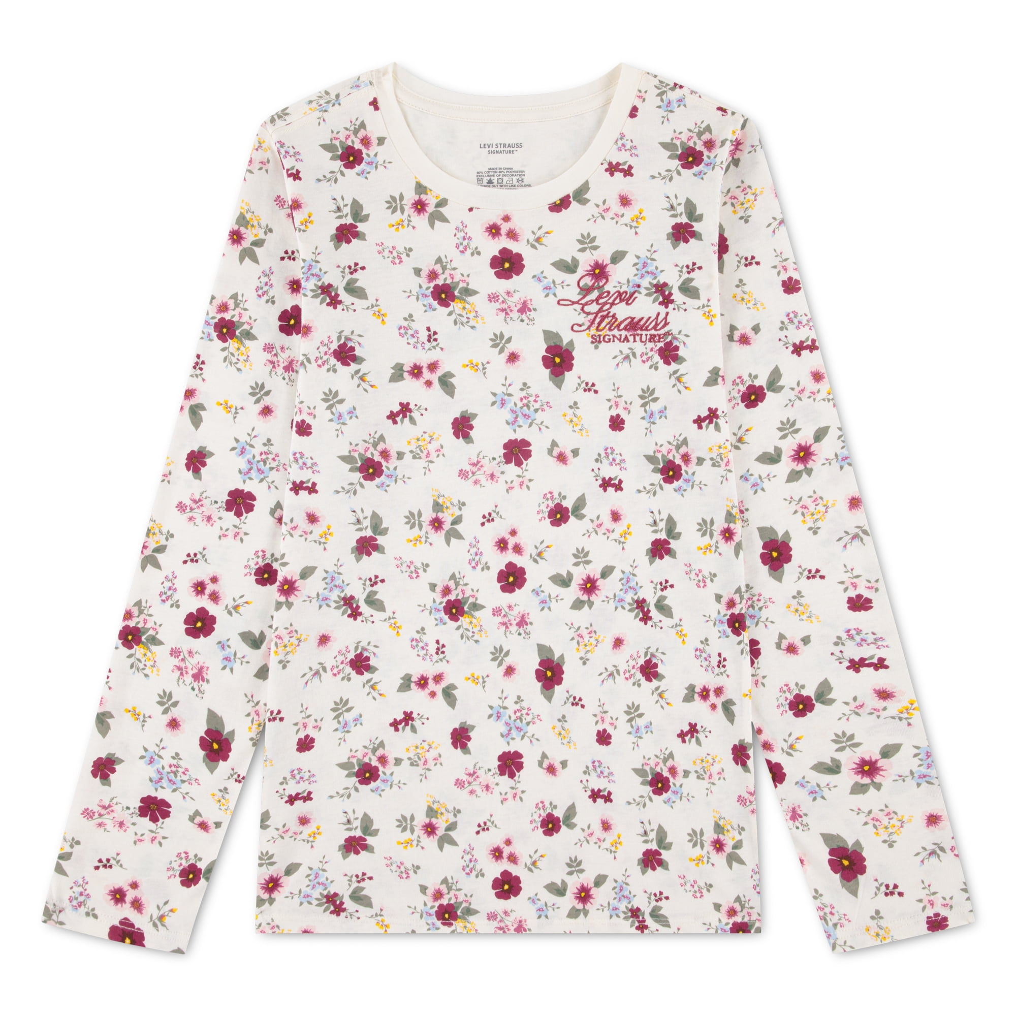 Levi Signature Girls Long Sleeve Graphic Knit Top, Sizes 4-16