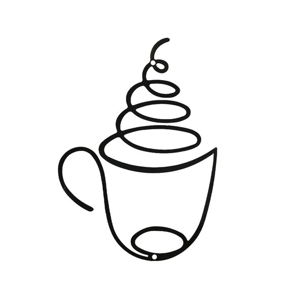 Hometravel Coffee Themed Wall Hanging Decor, Coffee Shop Style Home Iron Crafts Decoration, Interior Wall Art for Kitchen and Dining, Decorative Metal Art for Home and Cafe