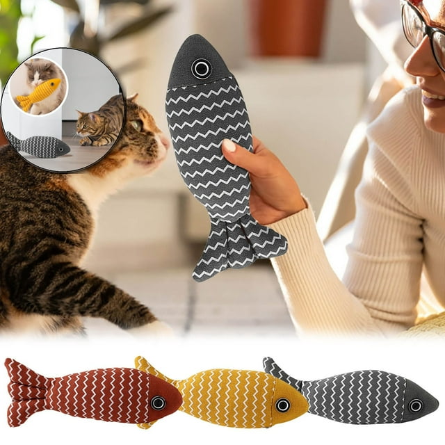 Dvruxg Jouets pour Chats Poisson, Jouets à l'Herbe à Chat Douce Poisson, Jouets à l'Herbe à Chat Durables et Très Interactifs, Jouets Interactifs pour Chatons pour Exercices et Kicker pour Chats d'Intérieur