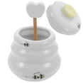 thumbnail image 2 of SHISUYAN Honey Pot with Dipper Stick Ceramic with Lid Bee Container for Kitchen, 2 of 9