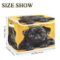 thumbnail image 3 of WOBOGO Crown Black Pug Dog Large Collapsible Storage Box Flip Lid Fabric Decorative Organizer Container Basket with Handles 16.5×12.6×11.8in, 3 of 7