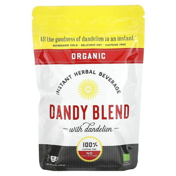 Dandy Blend, Organic Instant Herbal Beverage with Dandelion, Caffeine Free, 3.53 oz Pack of 4