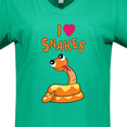thumbnail image 4 of Inktastic I Love Snakes Women's V-Neck T-Shirt, 4 of 5