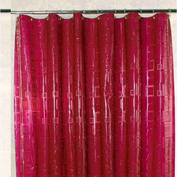 GeoGuard 3D Heavy-Duty Waterproof Shower Curtain Liner with Metal Grommets & Weighted Magnets - 70x72 inches, Burgundy