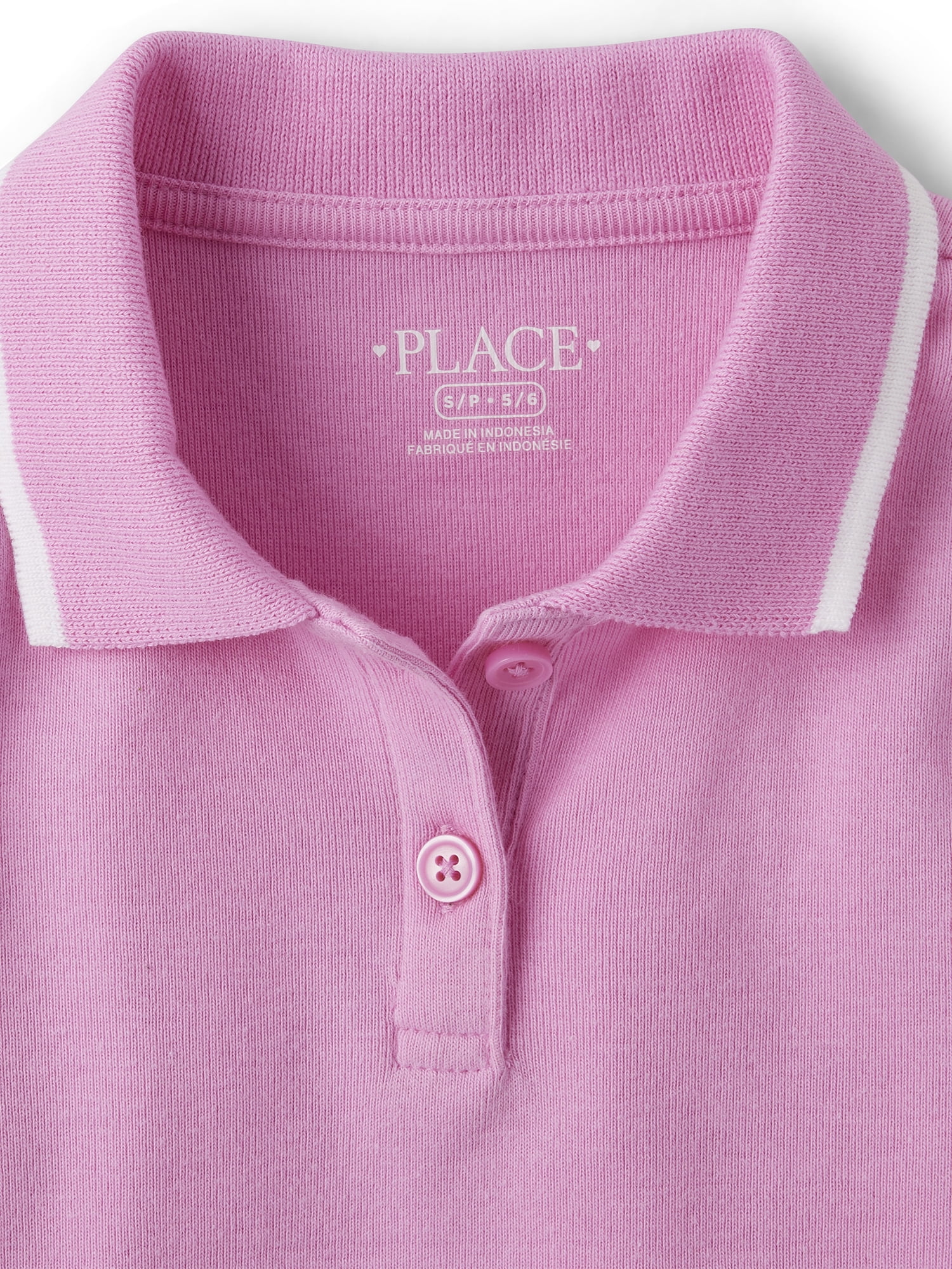 The Children's Place Girls Short Sleeve Contrast Ribbed Polo, Sizes XS-XXL