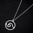 thumbnail image 4 of Minimalist Hollowed Out Wave Pendant Necklaces for Women Men Silver Choker Stainless Steel Sweater Chain Jewelry Birthday Gift, 4 of 4