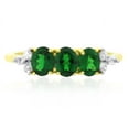 thumbnail image 2 of Carillon Three Stone 1.30 Ctw Oval 5X4 MM Chrome Diopside 925 Sterling Silver Yellow Gold Plated Ring, 2 of 7