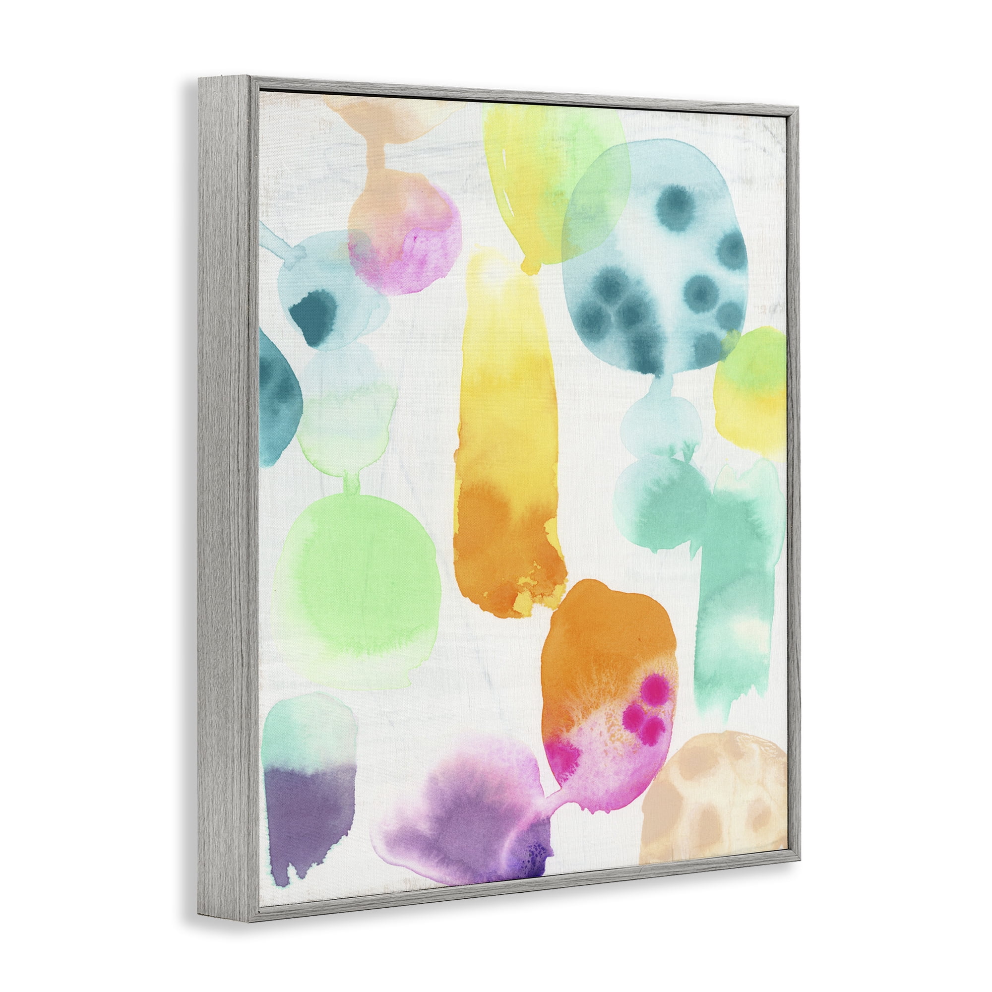 Stupell Industries Pastel Watercolor Pattern Abstract Painting Gray Framed Art Print Wall Art, 24 x 30