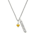 thumbnail image 1 of Delight Jewelry Silvertone Mini Two Sided Yellow Heart Silvertone Forever Bar Charm Necklace, 23", 1 of 4
