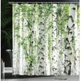 thumbnail image 4 of Ambesonne Forest Shower Curtain, Wildlife Nature Summer, 69"Wx75"L, White Green, 4 of 5