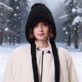 thumbnail image 2 of TINZ Bonnet d'Hiver Réversible à Double Couche avec Fermeture à Nouer pour Extérieur Bonnet Thermique pour Homme, 2 of 4