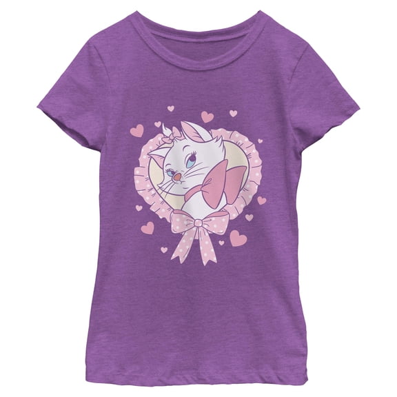 Girls Aristocats Marie Sassy Bows and Hearts T Shirt