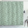 thumbnail image 1 of Cattle Shower Curtain, Pattern with Domestic Animals Sketchy Silhouettes Farming Themed Print, Fabric Bathroom Set with Hooks, 69W X 84L Inches Extra Long, Brown and Almond Green, by Ambesonne, 1 of 3