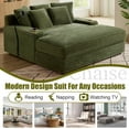 thumbnail image 2 of 63" x 65" Oversized Chaise Lounge Chair, Corduroy Upholstered Sleeper Sofa with Wireless Charging and 2 Cup Holders, Sleeper Couch for Living Room, Bedroom, Home Theater, 2 of 6