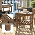 thumbnail image 5 of Outsunny Shower Bench, HDPE Shower Stool with Handle, Storage Shelf for Indoor Outdoor, Brown, 5 of 9