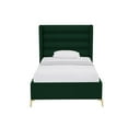 thumbnail image 3 of Posh Living Kaeson Upholstered Velvet & Wood Full Platform Bed in Green, 3 of 8