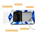 thumbnail image 4 of Blue and White Geometry Square PU Leather 2 Pack Travel Tag - Bag Tag - Suitcase Tag with Privacy Cover and Stainless Steel Ring - Suitable for Travel, Backpack, and Handbag, 4 of 7