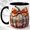 Black, variant on Bow Pumpkin Coffee Mug, Mosaic Autumn Mug, Ceramic 11 oz