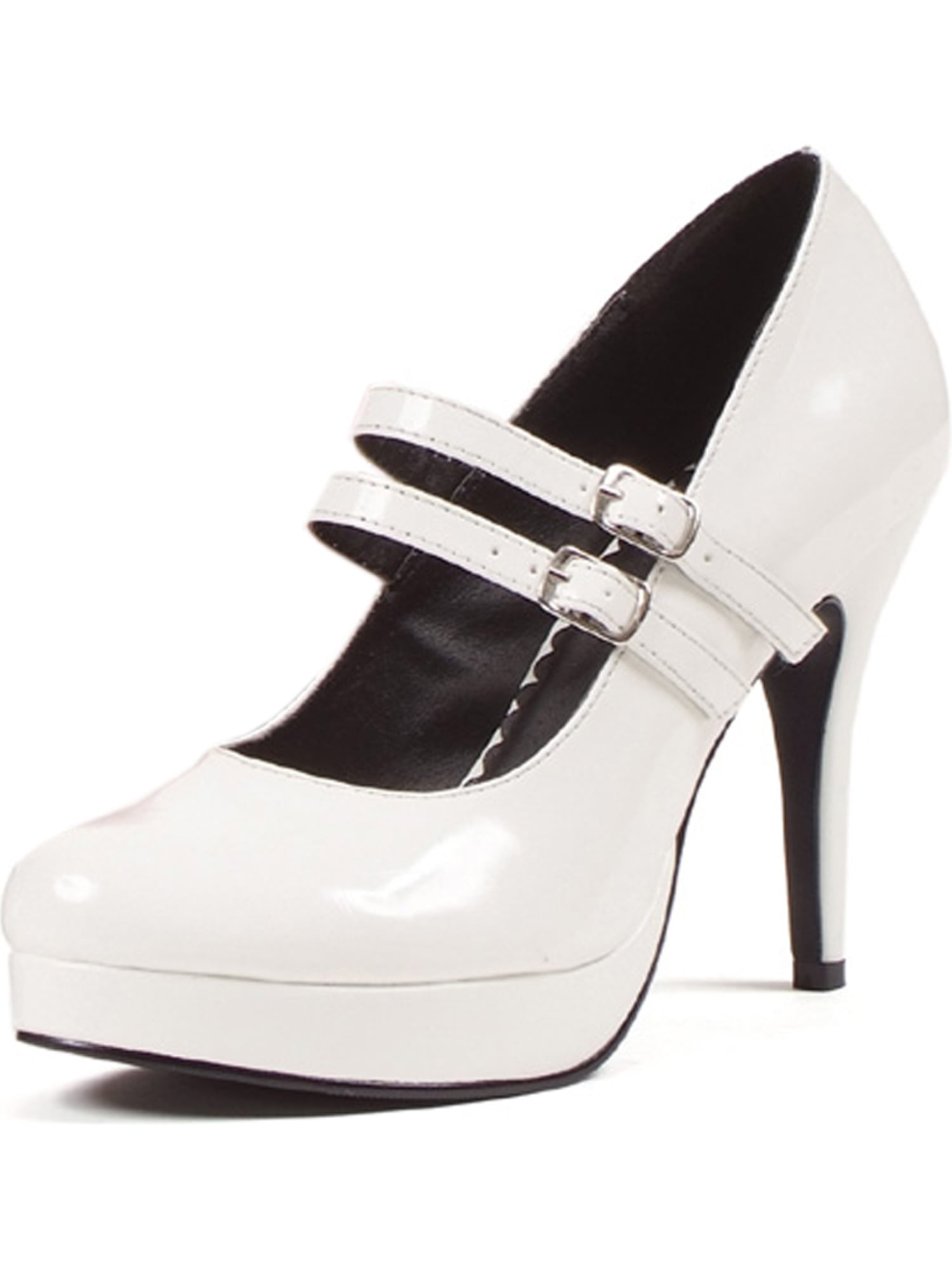 Womens White Mary Jane Pumps Double 